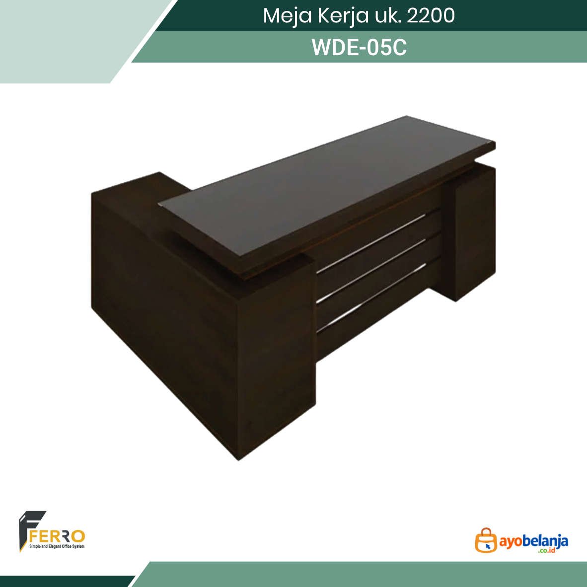 Meja Kerja uk. 2200