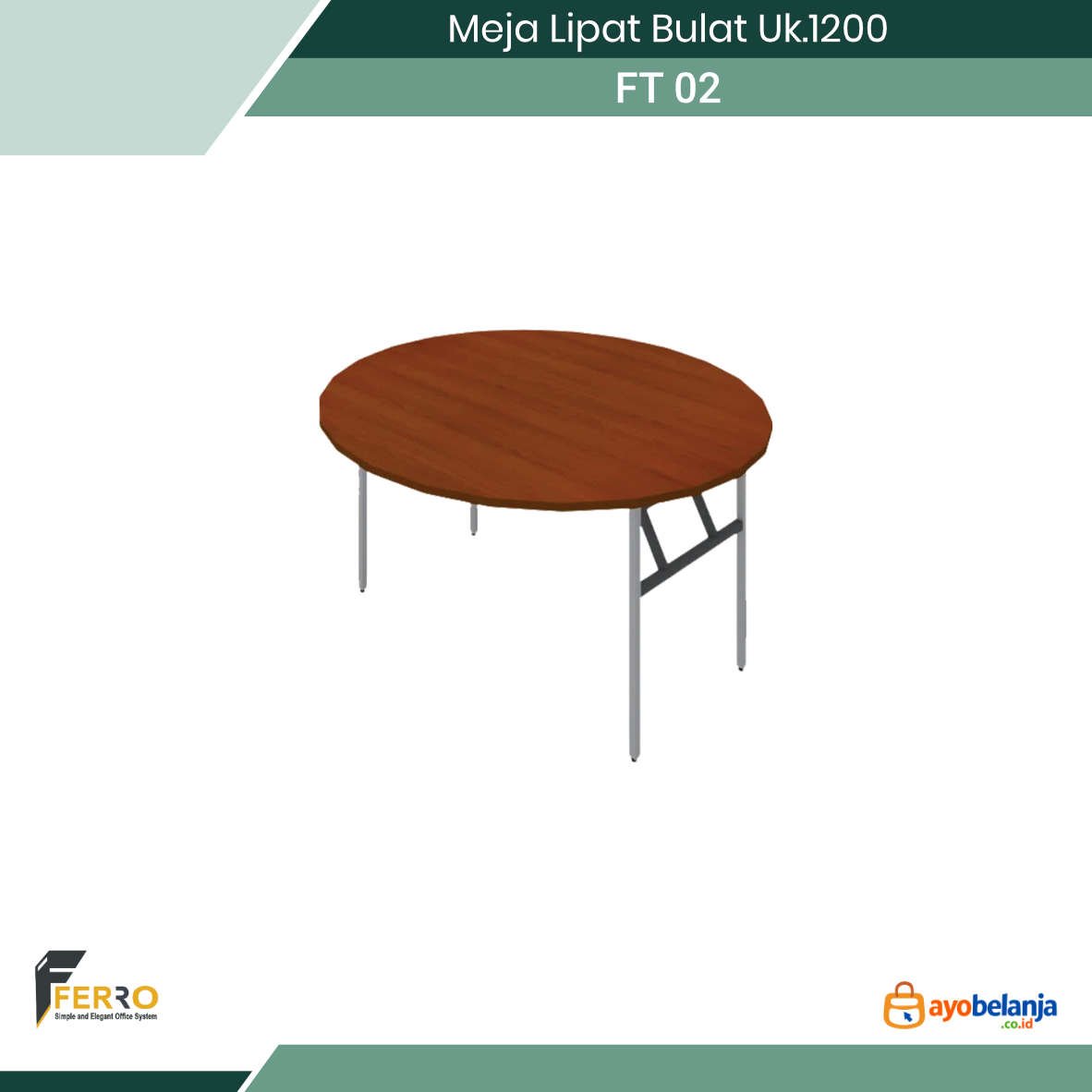 Meja Lipat Bulat Uk.1200