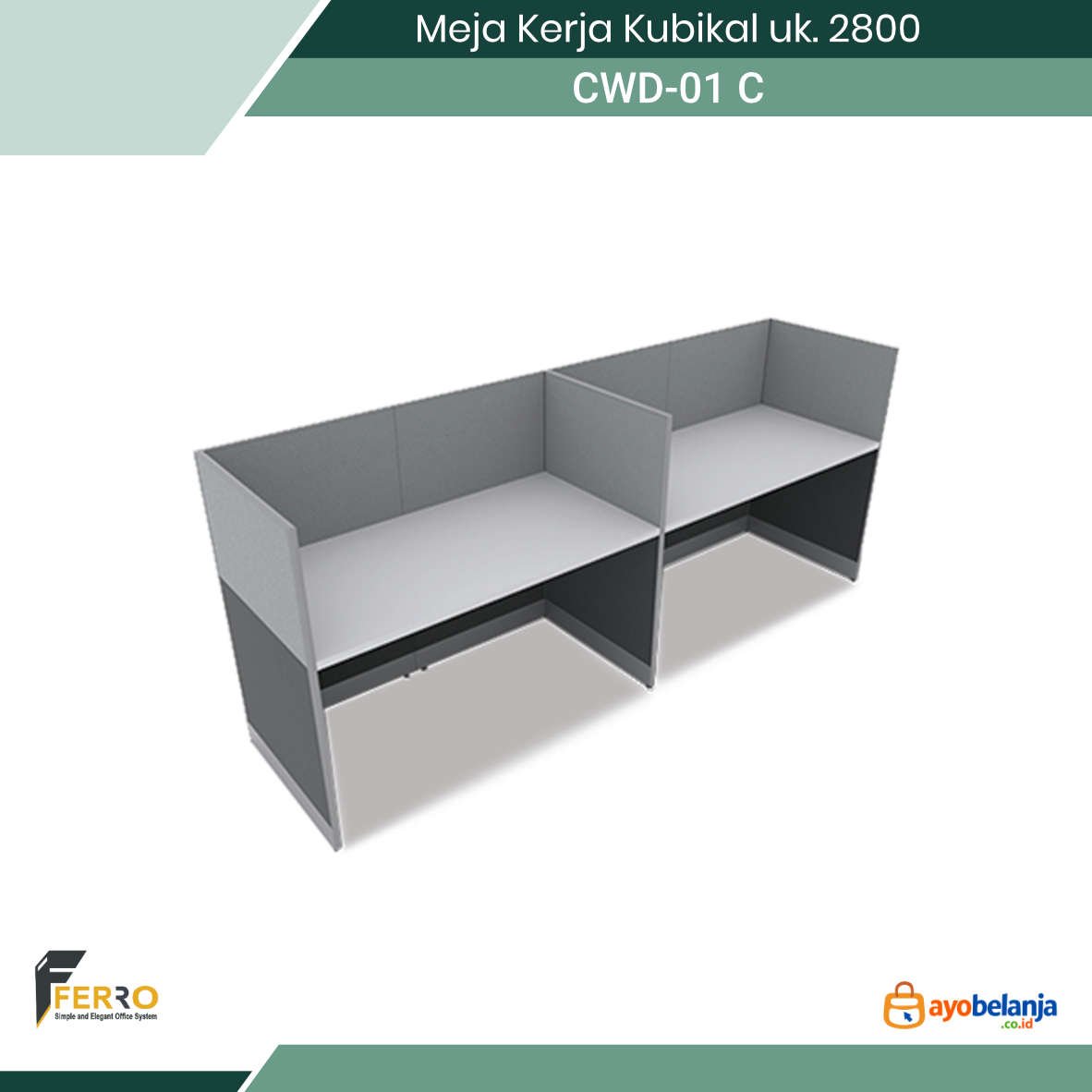 Meja Kerja Kubikal uk. 2800