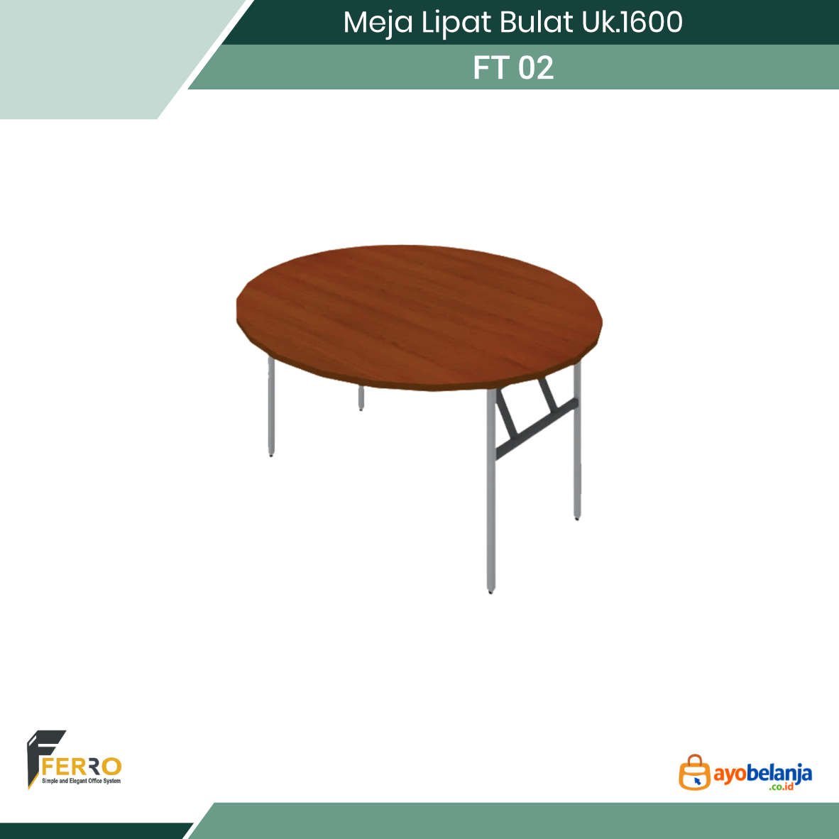 Meja Lipat Bulat Uk.1600