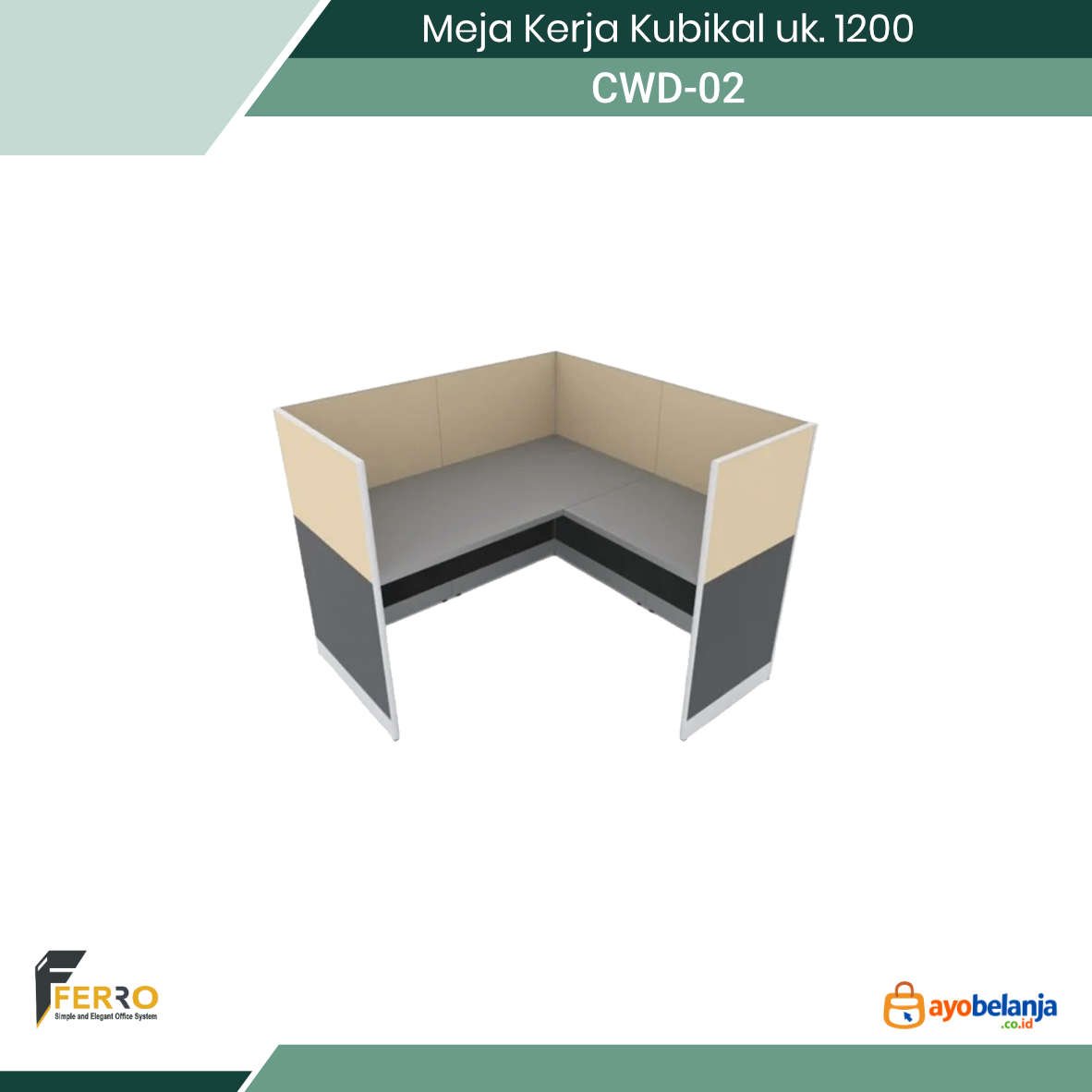 Meja Kerja Kubikal uk. 1200