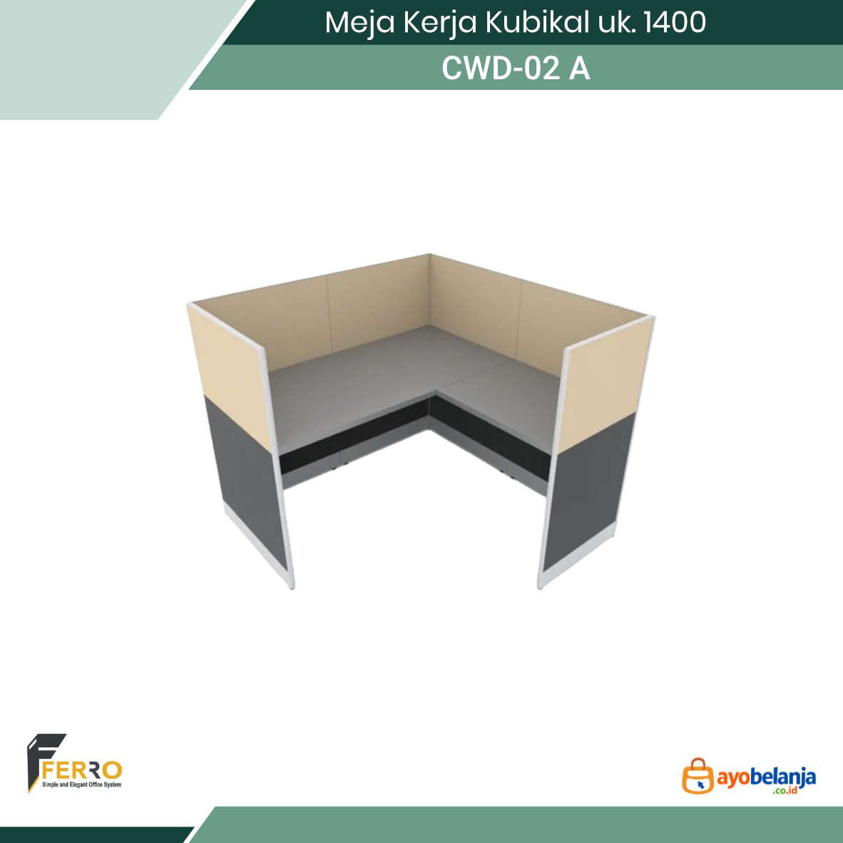 Meja Kerja Kubikal uk. 1400