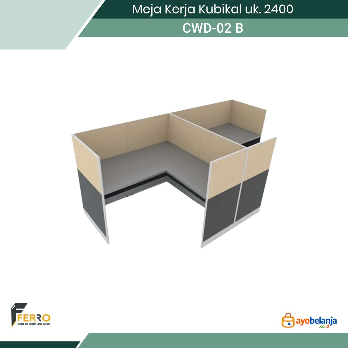 Meja Kerja Kubikal uk. 2400