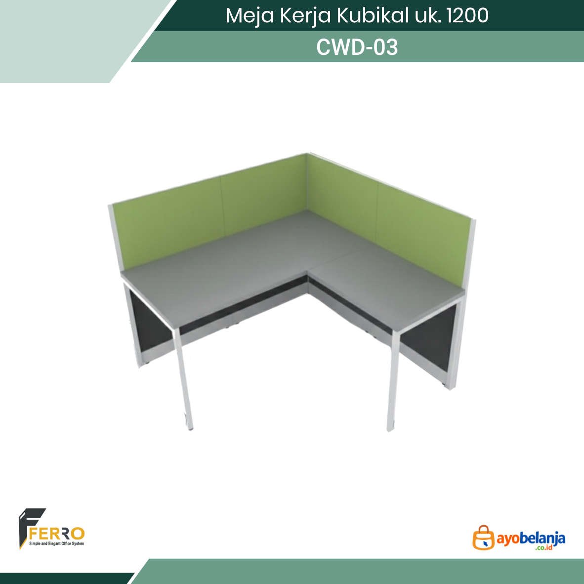 Meja Kerja Kubikal uk. 1200