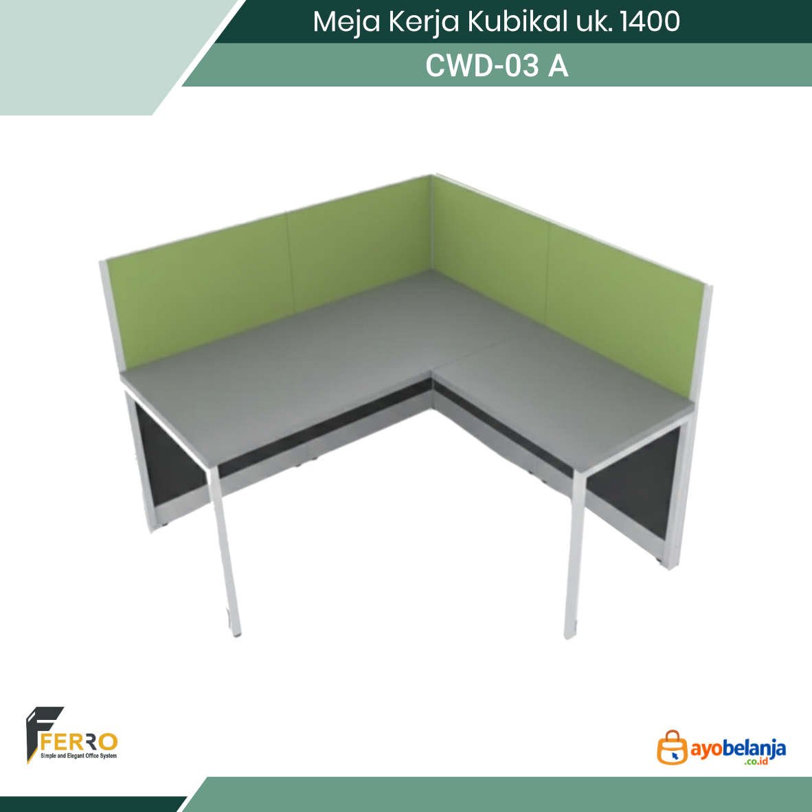 Meja Kerja Kubikal uk. 1400