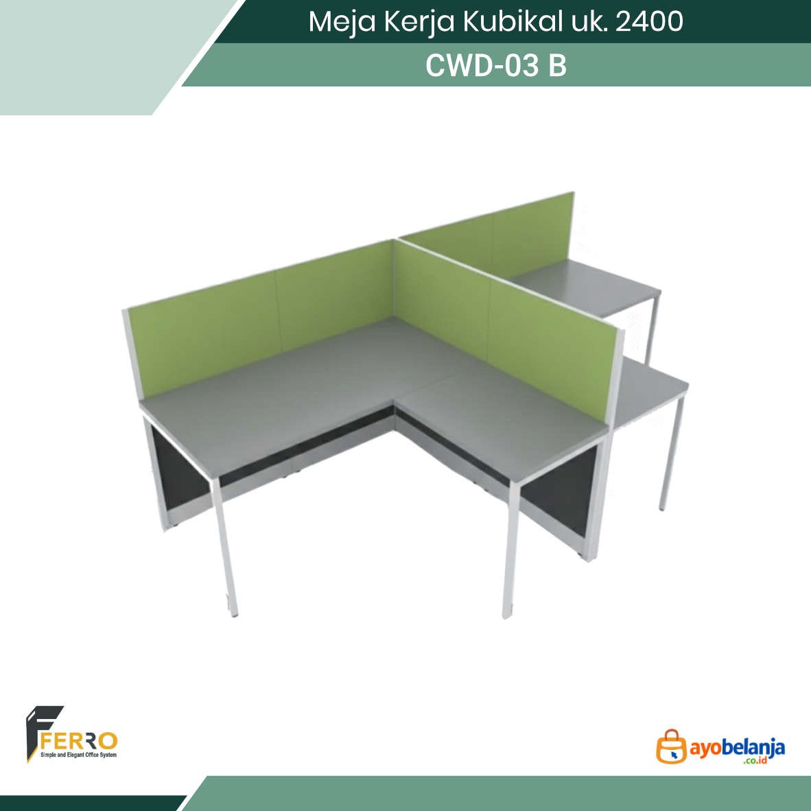 Meja Kerja Kubikal uk. 2400