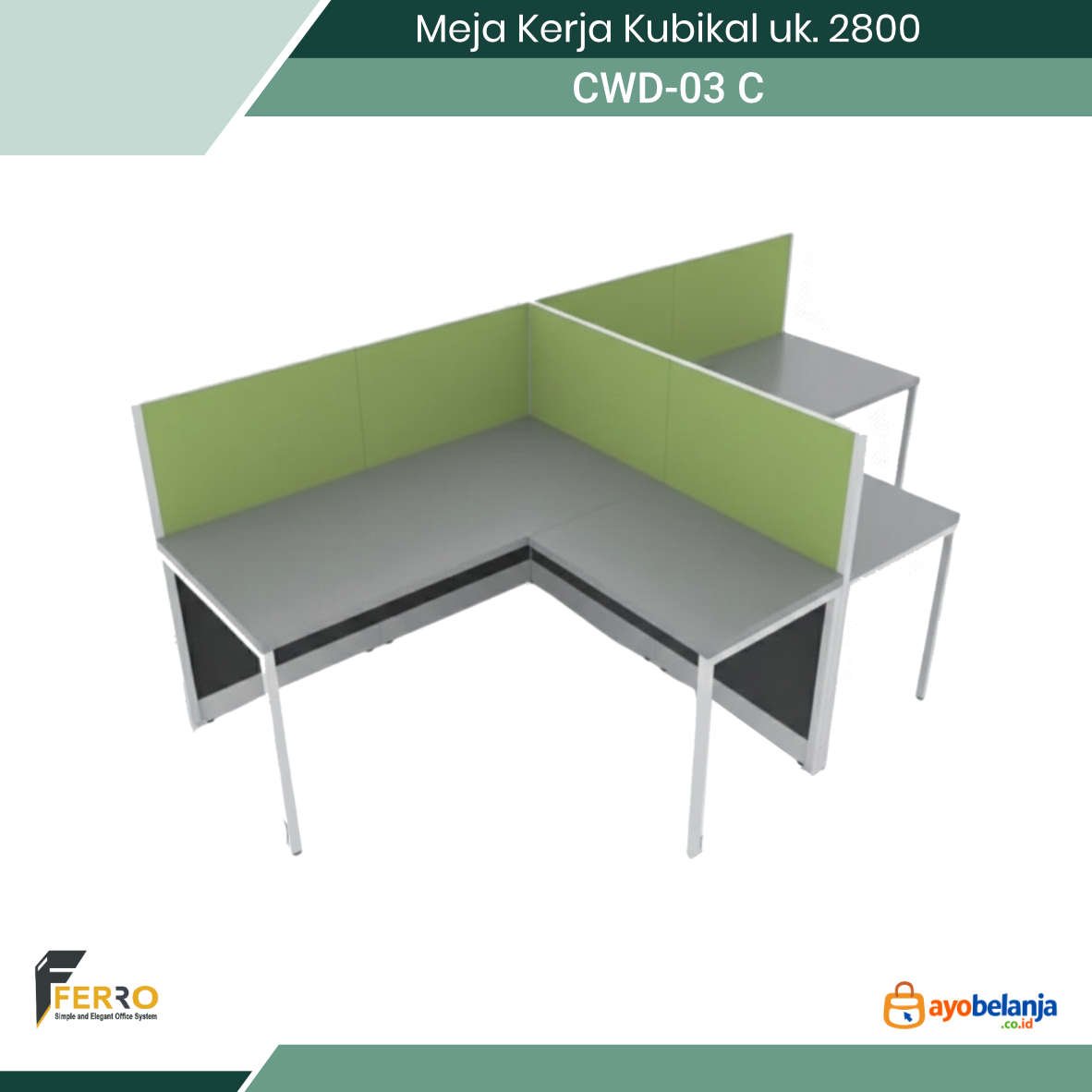 Meja Kerja Kubikal uk. 2800