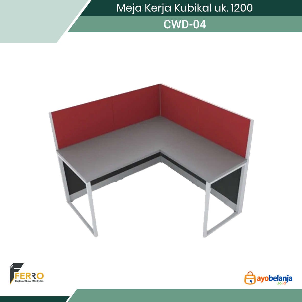 Meja Kerja Kubikal uk. 1200