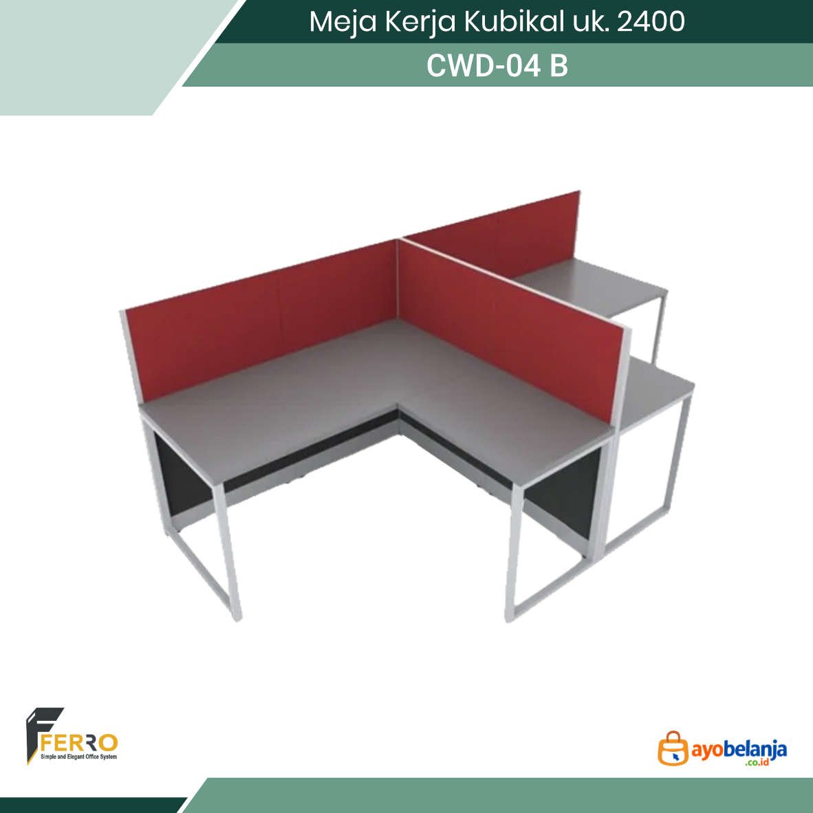 Meja Kerja Kubikal uk. 2400