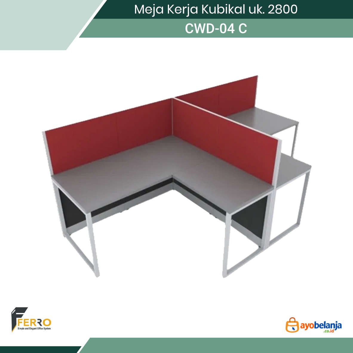 Meja Kerja Kubikal uk. 2800