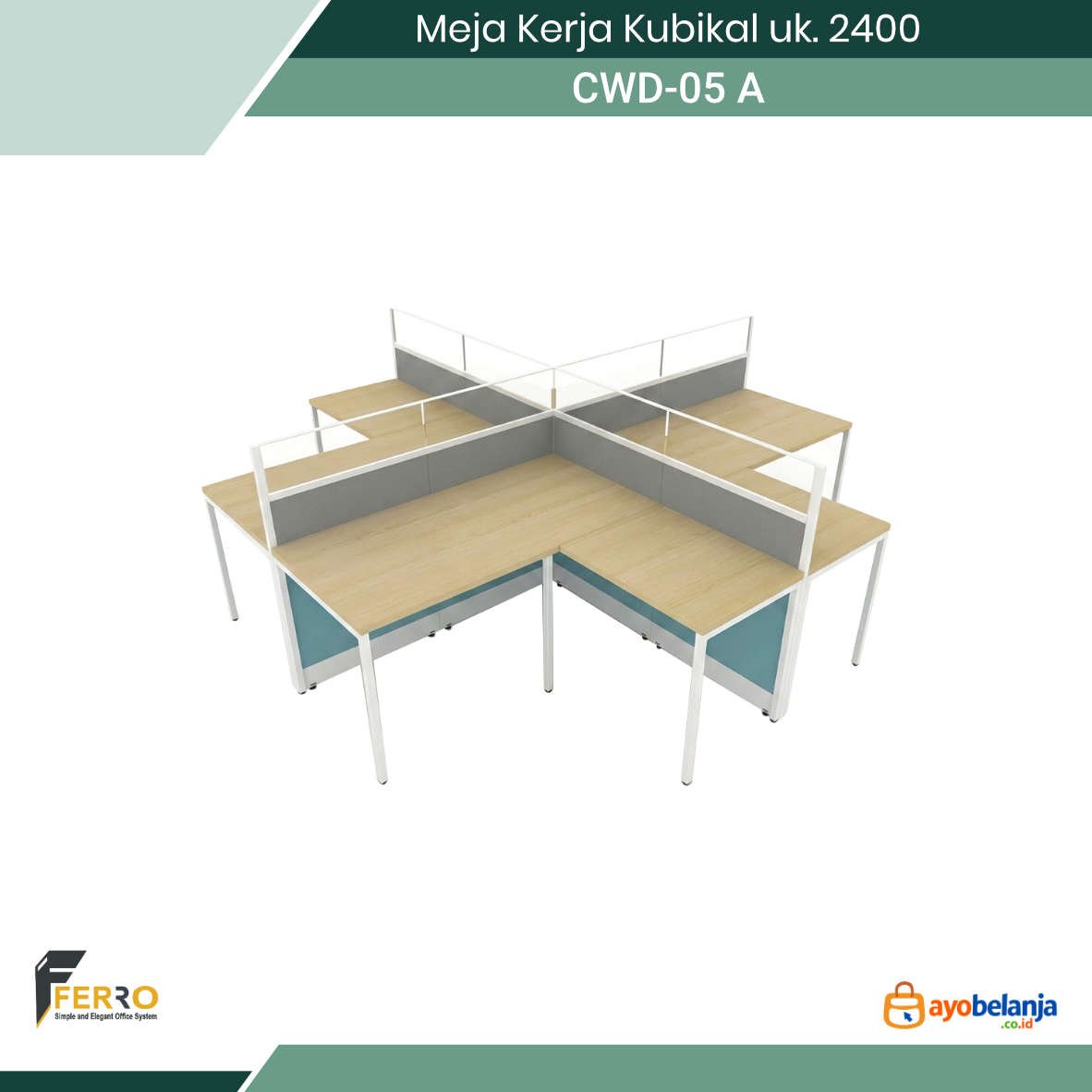 Meja Kerja Kubikal uk. 2400