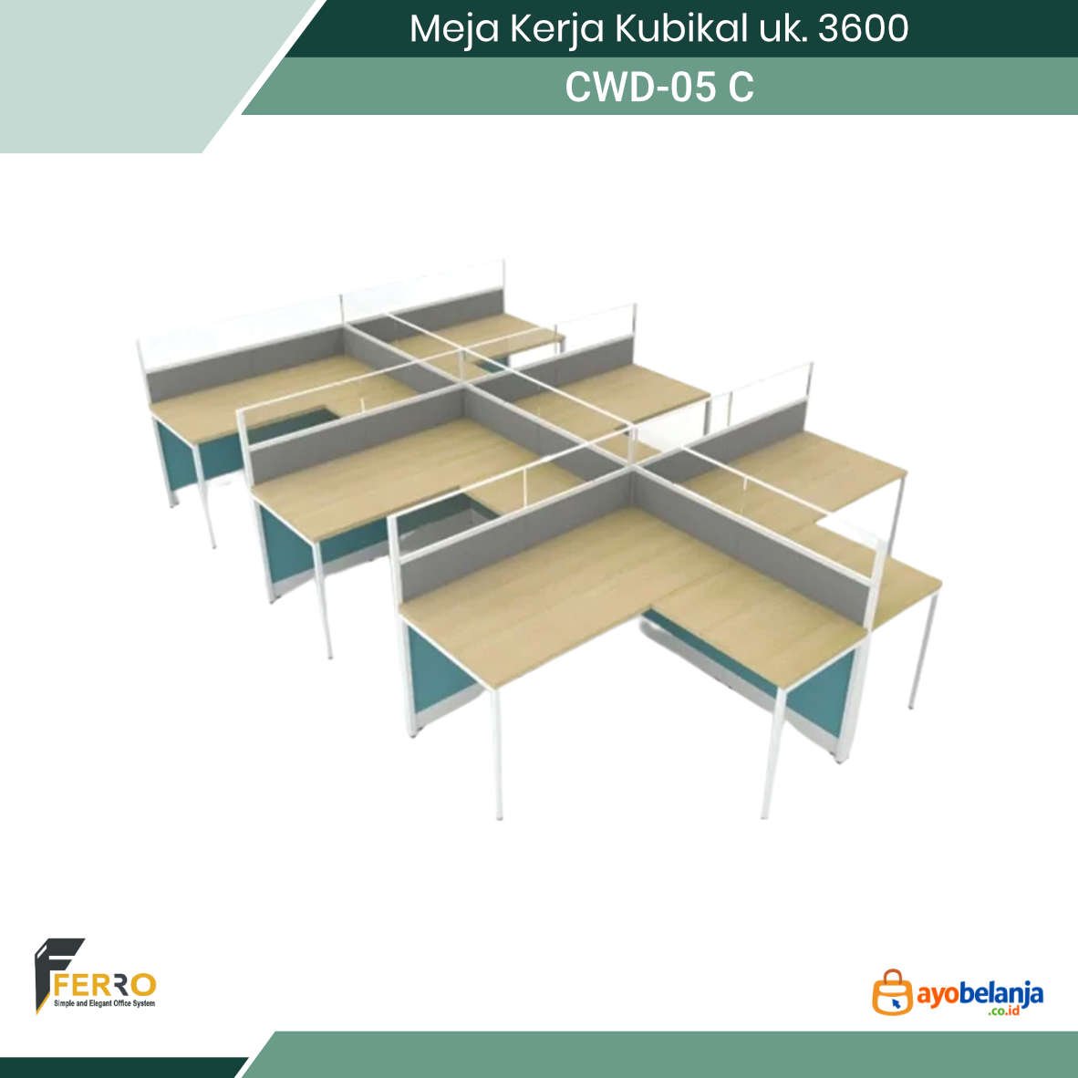 Meja Kerja Kubikal uk. 3600