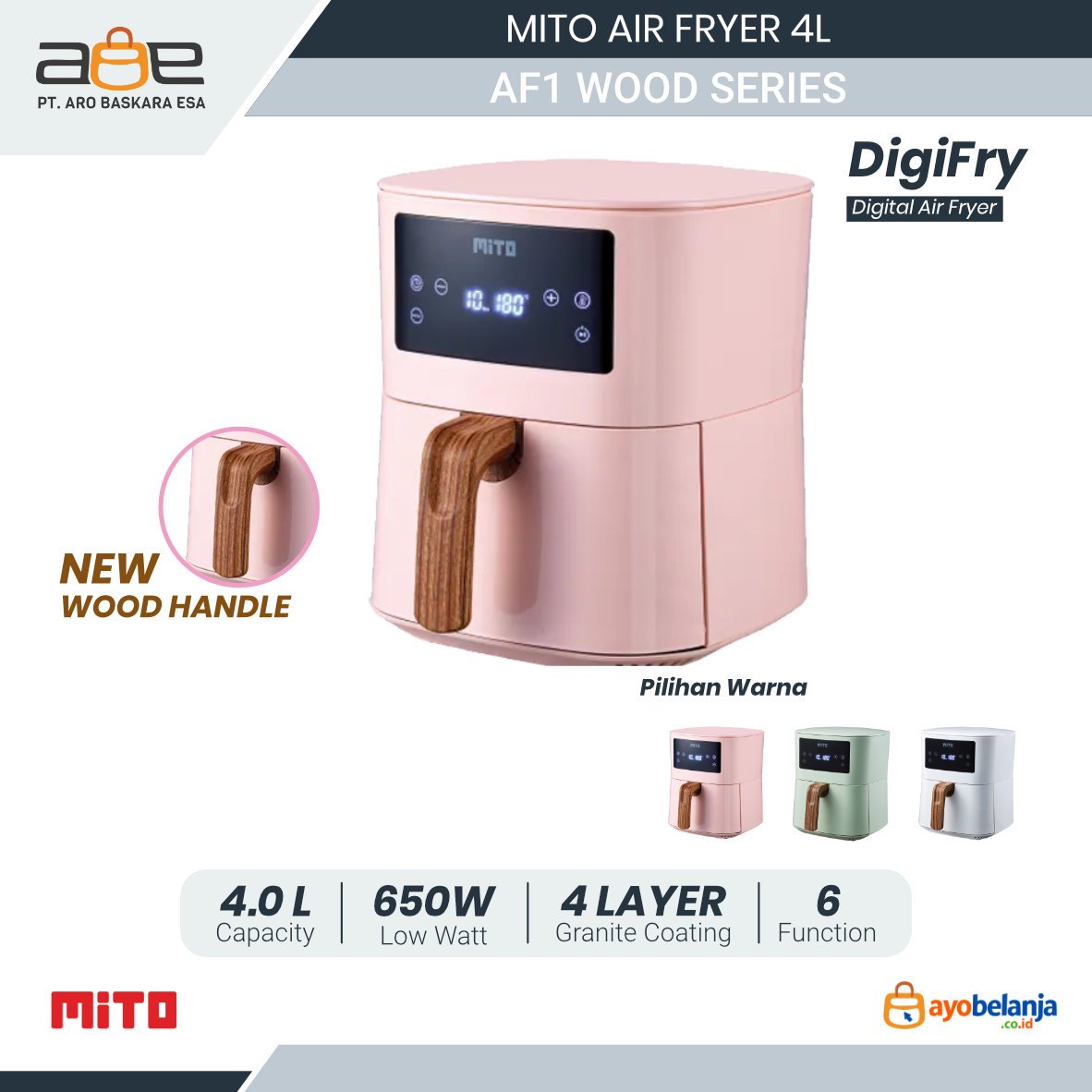 MITO - AIR FRYER - AF1 WOOD SERIES - 4L