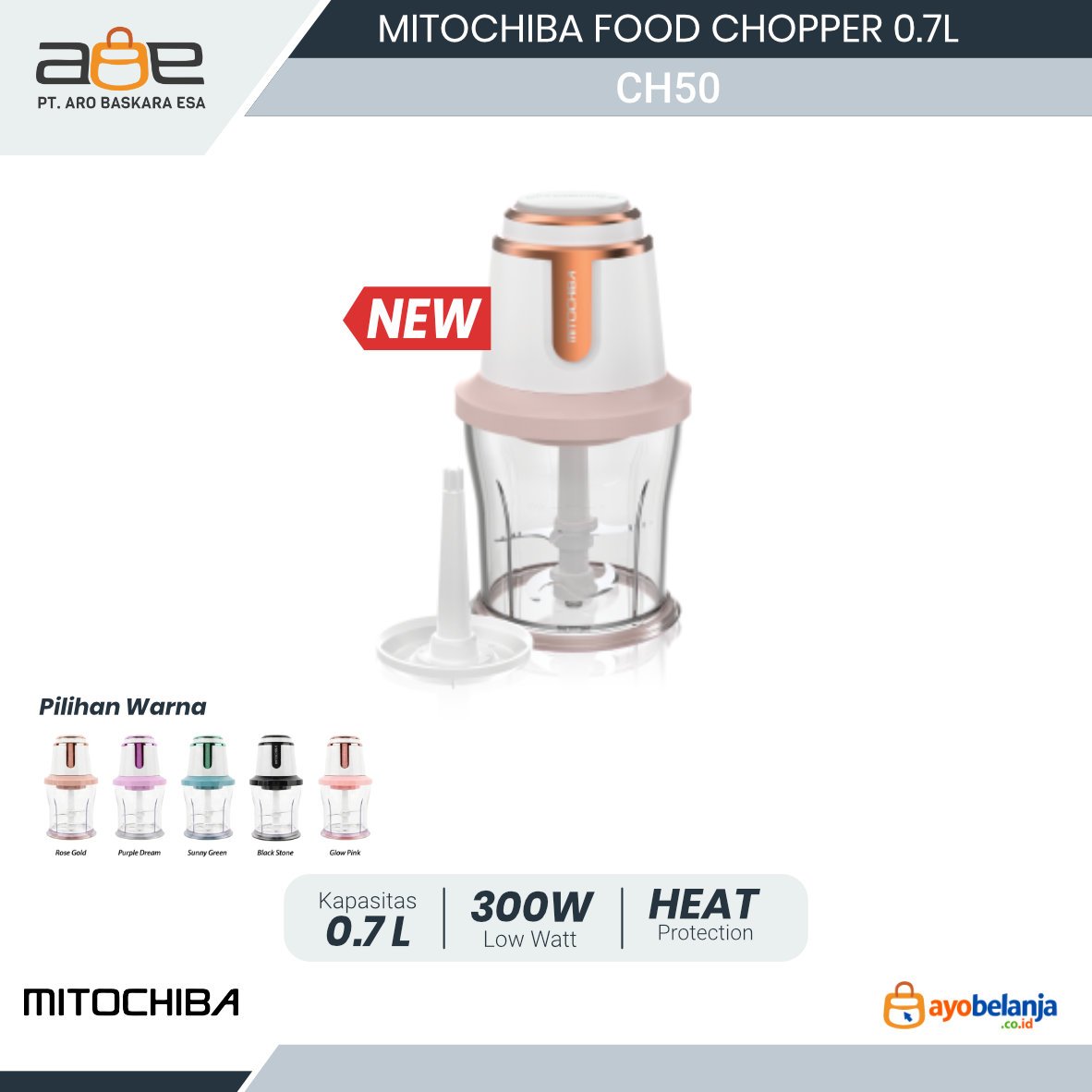 MITOCHIBA - FOOD CHOPPER - CH50 CHOPCHOP SERIES - 0.7L